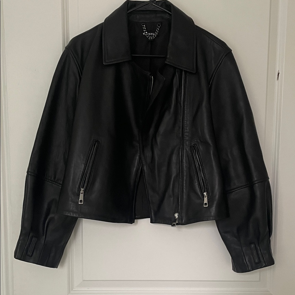 Whistles Classic Black Leather Jacket